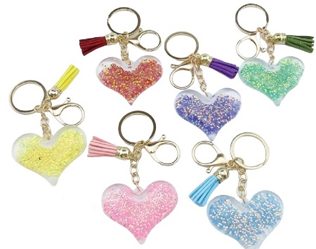 Heart Shape Tassel Glitter KEYCHAINs (CosKCH88)