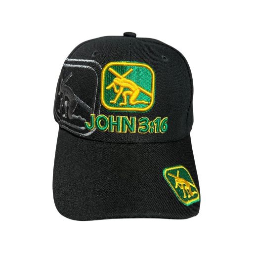 John 3:16 Christian & Catholic Embroidered Beanies - BLACK Color