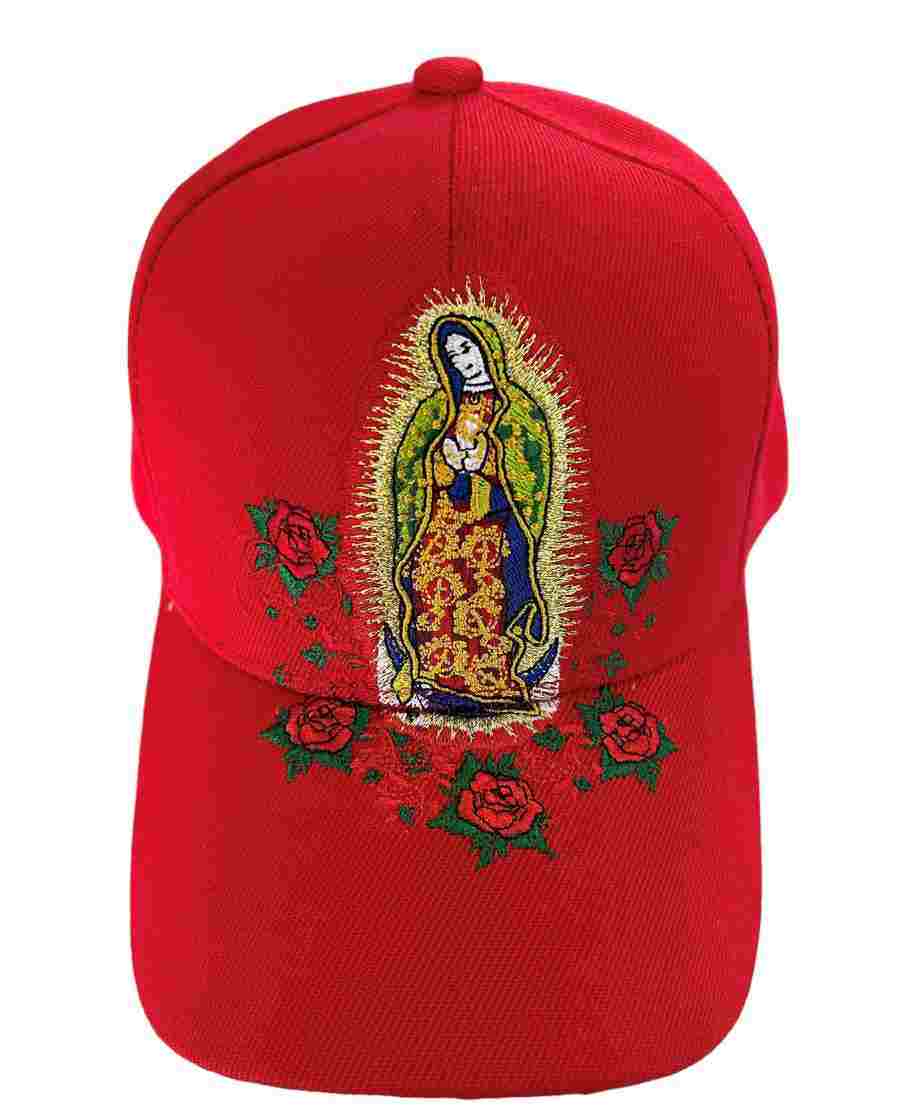 Virgin of Guadalupe & Roses .....c Embroidered BASEBALL Caps