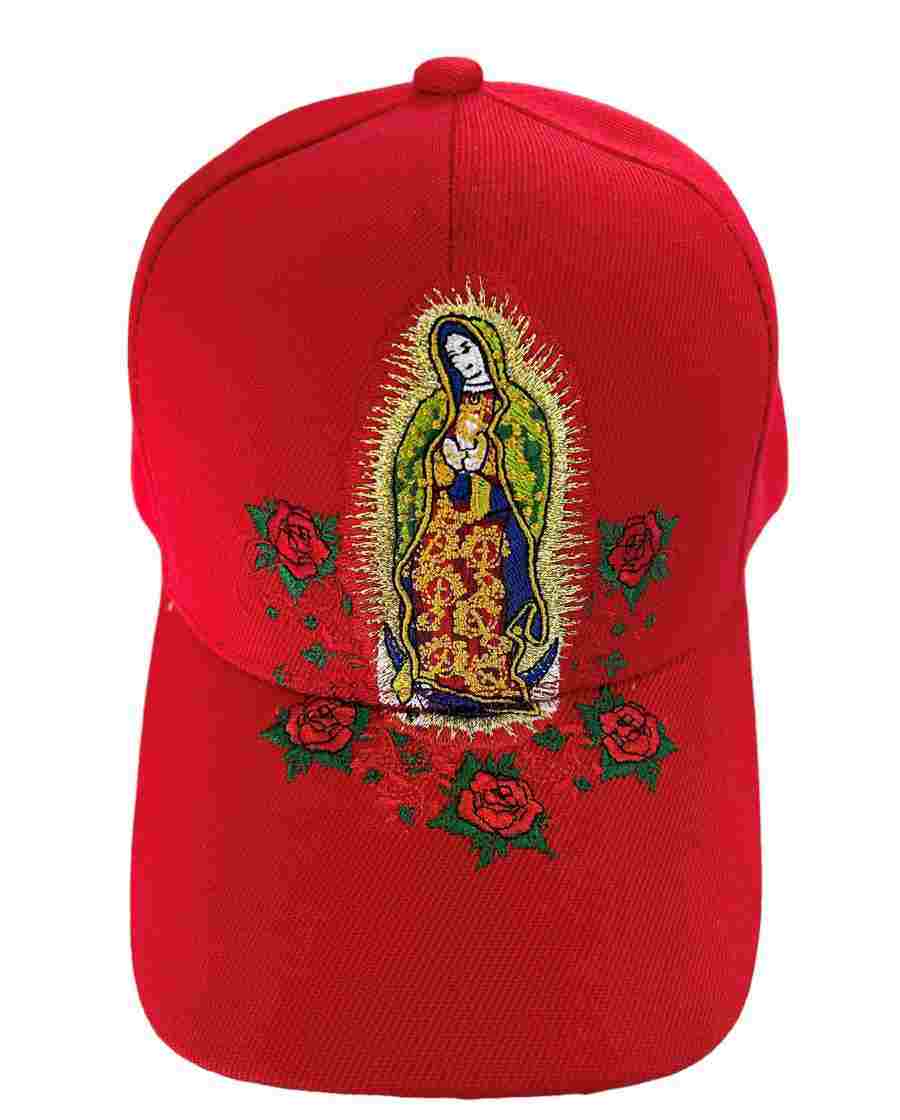 Virgin of Guadalupe & Roses .....c Embroidered BASEBALL CAPs