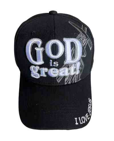 God Is GreAt ChristiAn BAseBAll CAp -BlACk