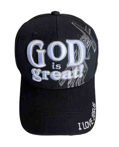 God Is Great Christian BASEBALL CAP -Black