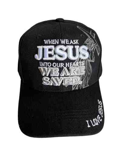 When We Ask Jesus Christian Baseball Cap - BLACK