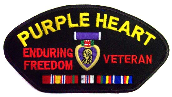 Embroidered Military PATCHES - Purple Heart Enduring Freedom