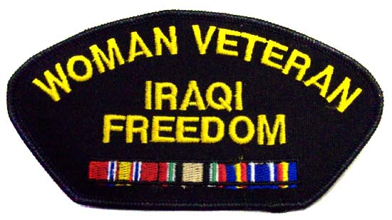 Embroidered Military PATCHES - Woman Veteran - Iraqi Freedom