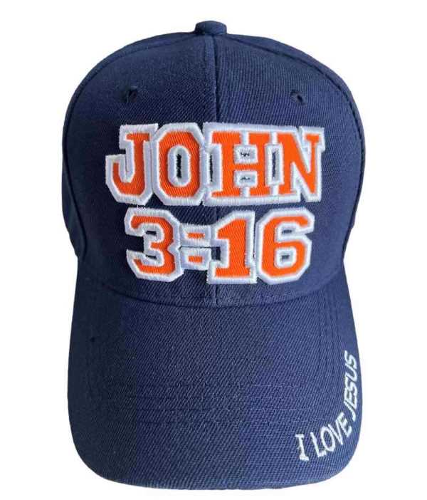 John 3:16 Christian Baseball CAPS - Navy Color