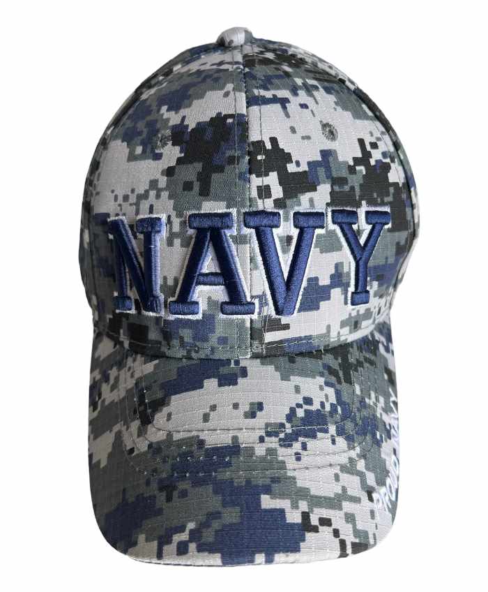 Navy Military BASEBALL Cap Digitally Embroidered Camo Colors