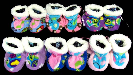 NEW Born Size Baby  Booties  In Assorted Prints