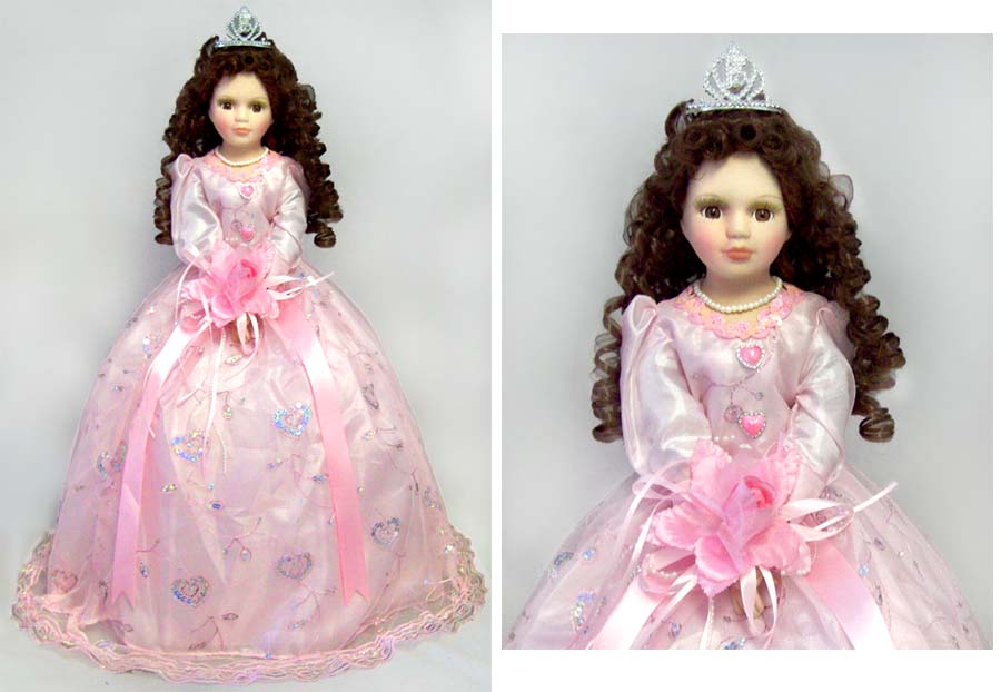 Quinceanera/Sweet 15 Porcelain Umbrella DOLLs & Tiara - 22''