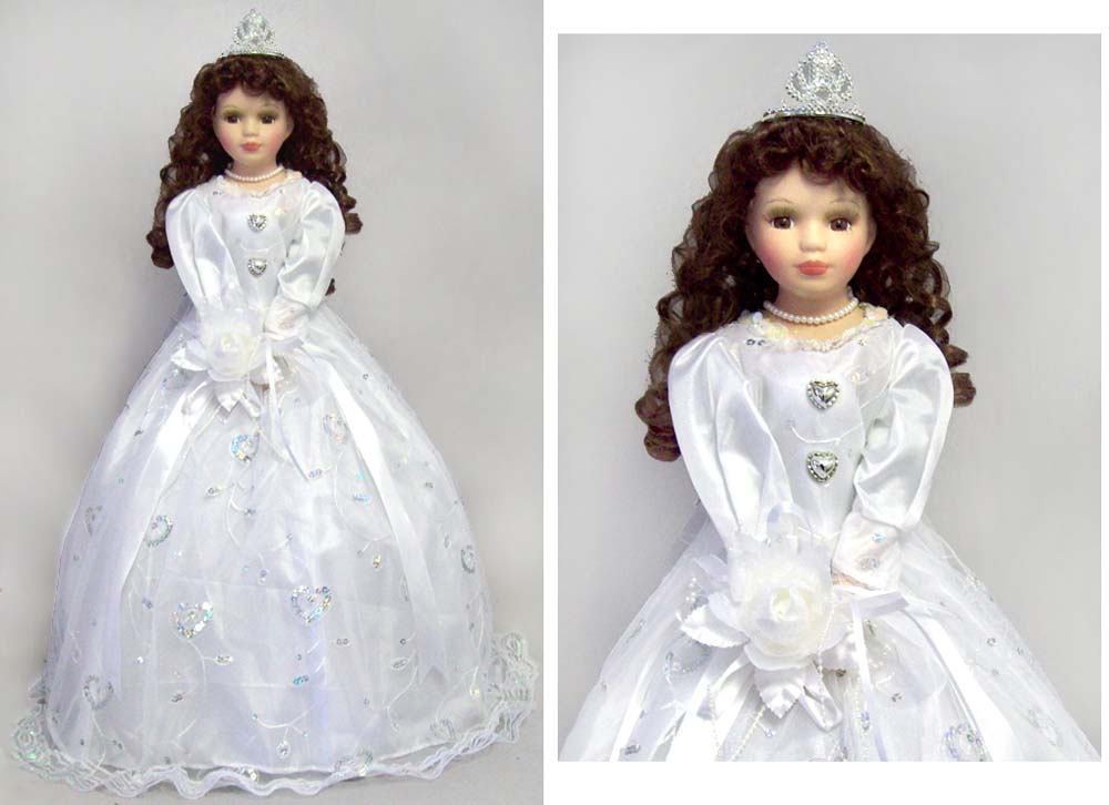 Quinceanera/Sweet 15 Porcelain Umbrella DOLLs & Tiara - 22''