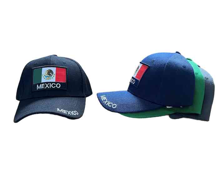 Mexico Mexican Flag Embroidered Baseball CAPS