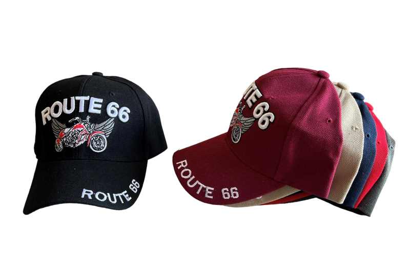 Motorcycle Route 66 BASEBALL Cap - Assorted Colors
