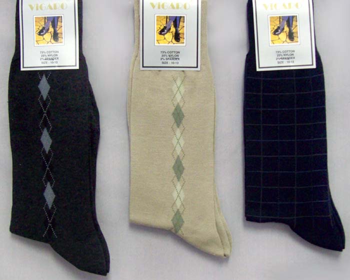 ''Vigaro'' Mens Cotton Dress Socks - DIAMOND Prints (10-13)