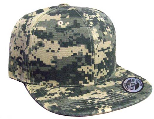 Snapback Flat Brim Military Style Baseball Caps - Digital Camo