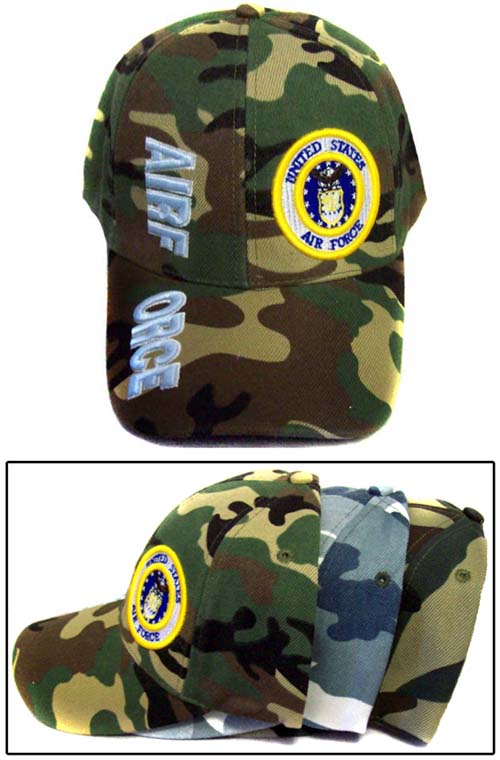 US Air Force  Military Baseball CAPS Embroidered - Green Camo