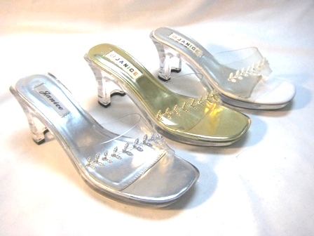 Womens/Teenagers  Clear Sandals With Rhinestones