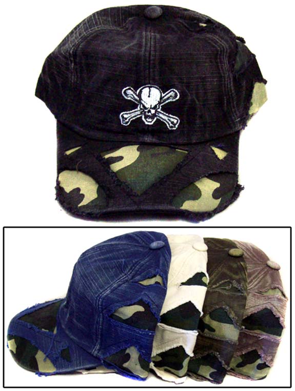 ''Skull'' Embroidered Baseball Cap - VINTAGE Style