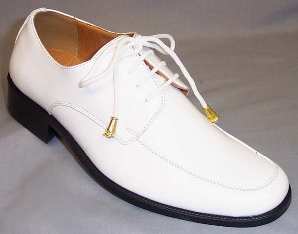 Big Mens Tuxedo SHOES - Stitched Style - White - C Run