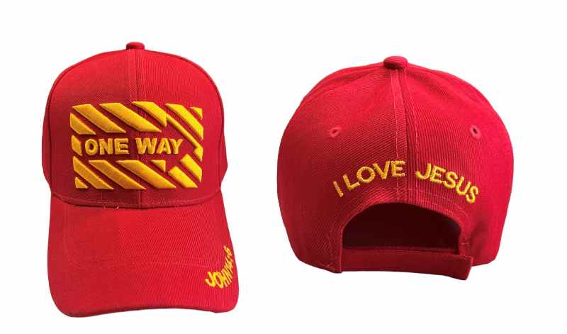 One Way Christian BASEBALL Cap Embroidered - Red Color