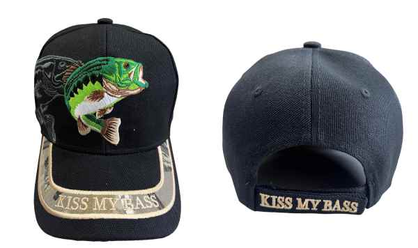 Kiss My Bass FISHING Baseball Cap Embroidered