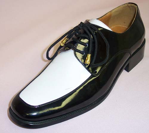 Big Mens Tuxedo SHOES - Stitched Style - Black & White - C Run