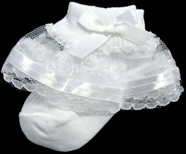 BABY/Infant Girls Fancy/Frilly Socks - Sizes: S-M-L (GNS2129)