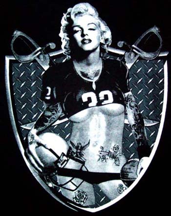 Marilyn Monroe Black T Shirts - Football JERSEY - Raiders