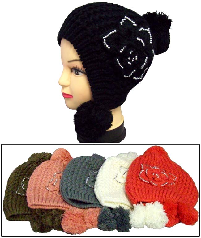 Knitted Winter CAPS - Ear Warmers For Women/Teenagers - Jewelled