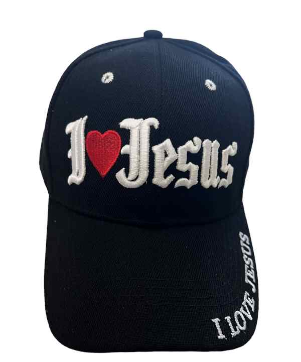 I Love Jesus BASEBALL CAP Embroidered Black Color