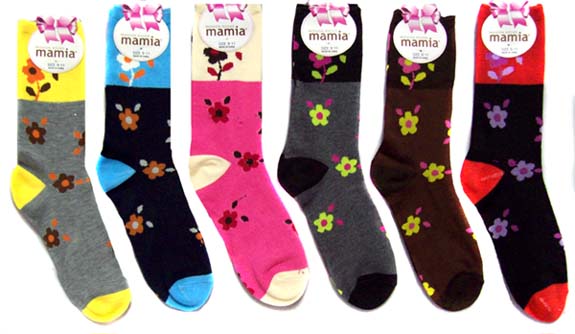 ''Mamia'' Womens/Teenagers Fashion SOCKS - Florals ( #70501-Sonata)