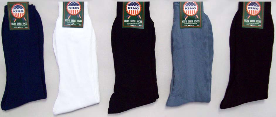 ''King'' Mens Nylon DRESS Socks In Assorted Colors  (#920)