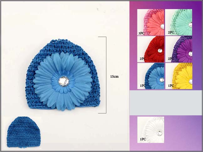 Crochet Kufis - Beanies For Babies - FLOWER  (Hot-2003)