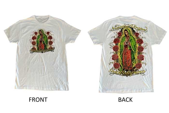 Nuestra Virgen Guadalupana Virgin of Guadalupe T-SHIRT - White