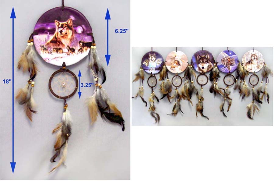 Native Pride Dream Catcher - 2 Tier With Pictures (DL23344)
