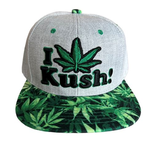 I Love Kush Marijuana Snap Back BASEBALL Cap Emnbroidered