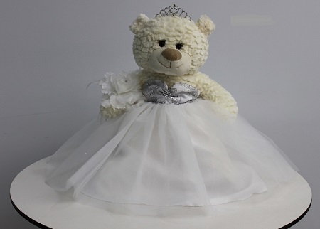 Quinceanera Terry Bear Size: 20'' Color: White