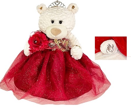 Quiceanera Terry BEAR Size: 20''  Color: Burgundy