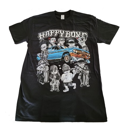 Happy Boys Mexican T-SHIRT US  Screen Printed -Black