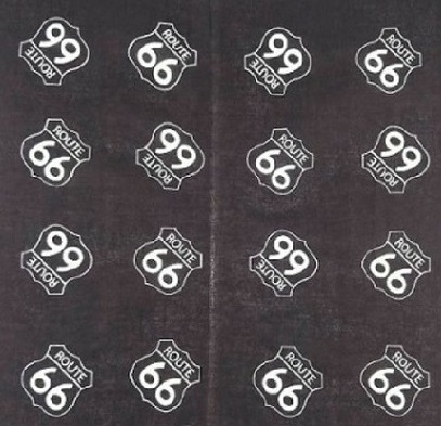 ROUTE 66 100% Cotton Bandannas - Black Color