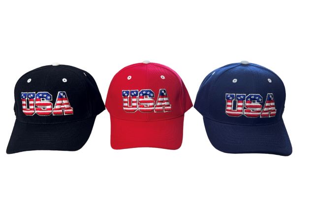 USA  BASEBALL Caps With Silver Embroidery