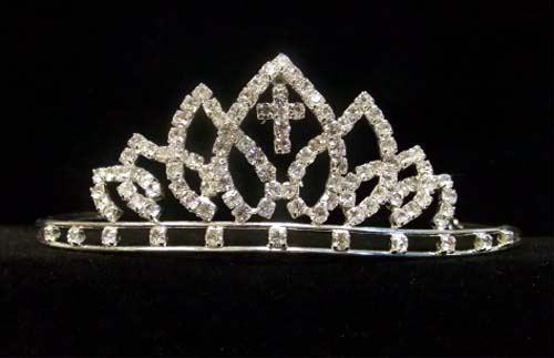 Rhinestones TIARA With Cross ( # SHP-00538C)