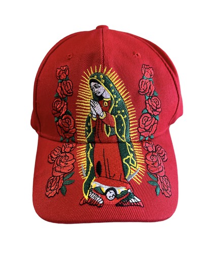 Virgin of Guadalupe BASEBALL Cap Embroidered - Red Color