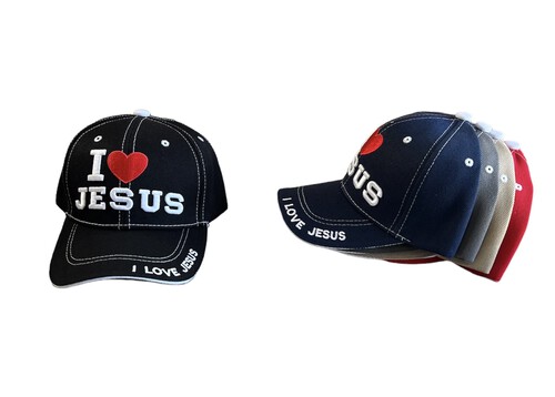 I Love Jesus Christian Embroidered BASEBALL Caps