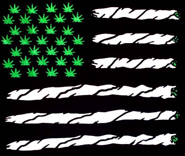 Marijuana Weed Pot Cannabis Cotton   T- Shirts ...... US FLAG