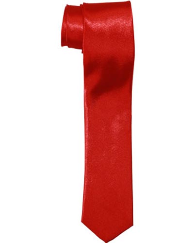 Adult Fashion Neck Ties - Solid Color: RED