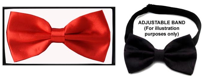 Adult Bow TIE In Solid Color - Red