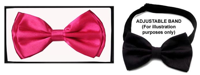 Formal Wear ADULT Bow Ties In Solid Color - Fuchsia