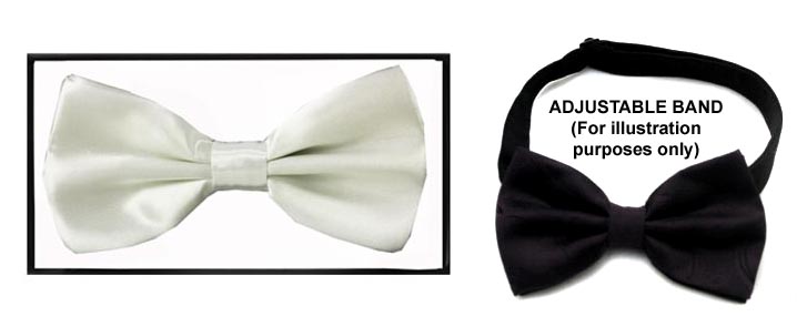 Formal Wear ADULT Bow Ties In Solid Color - White