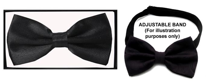 Adult Bow TIE In Solid Color - Black