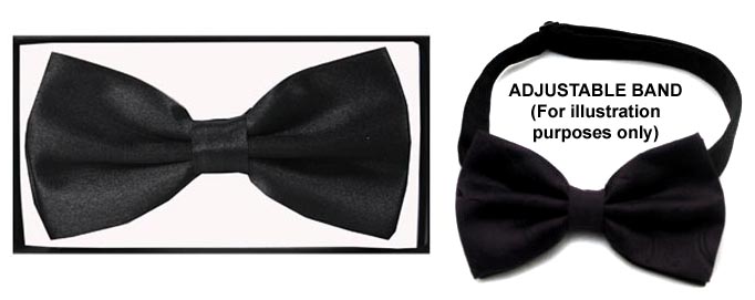 ADULT Bow Tie In Solid Color - Black